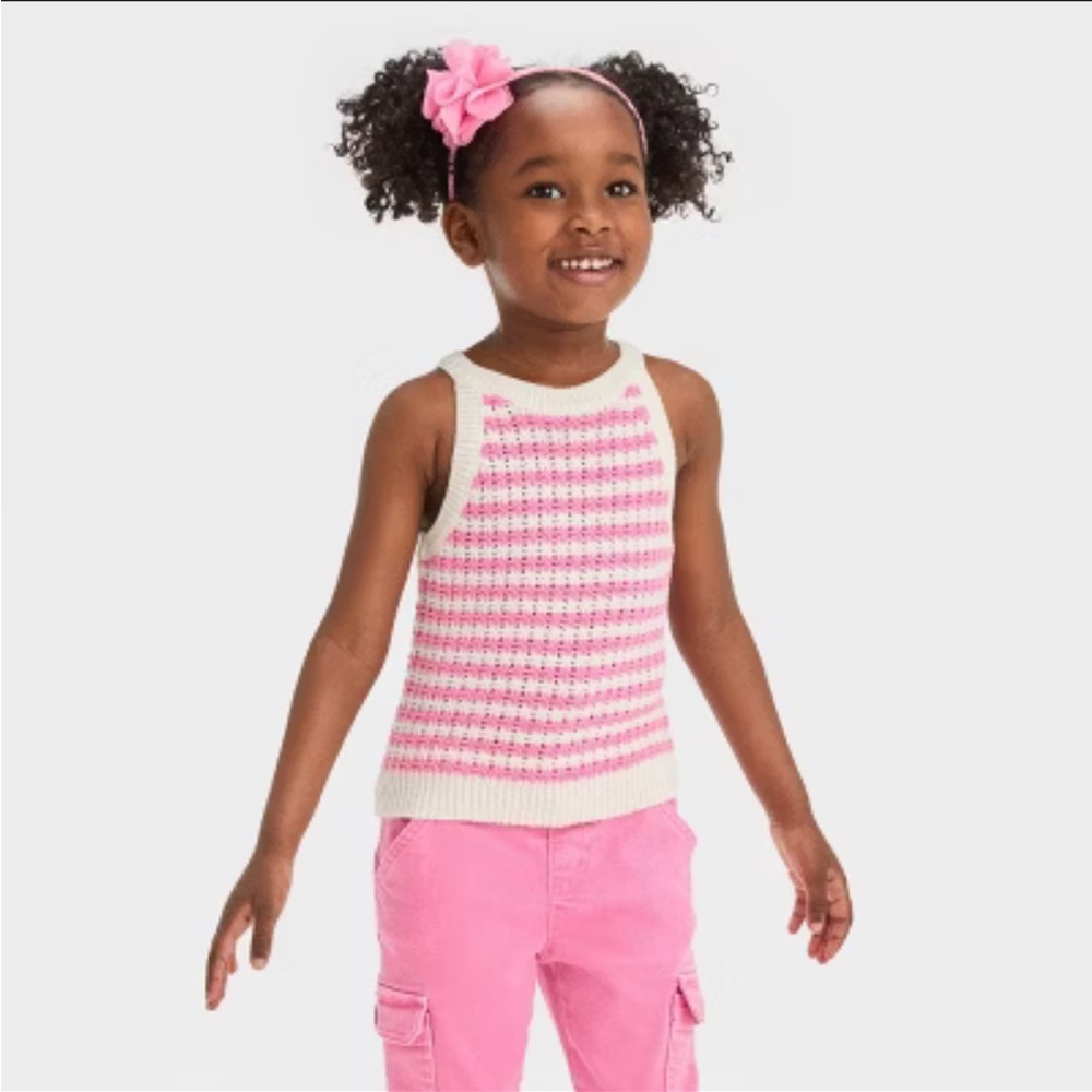 Girls' Striped Sweater Vest - Cat & Jack™ Lavender L